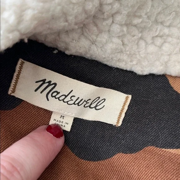 Madewell Northward Cropped Army Jacket in Cottontail Camo: Sherpa Edition - Picture 10 of 12